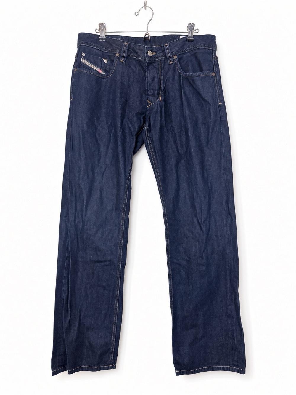 Diesel Industry Larkee Mens Jeans 33x30 Regular Straight Dark Denim Button Fly